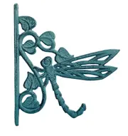 Mr Gecko DragonFly Single Cast Iron Wall Hook Hanger Handcrafted Verdigris