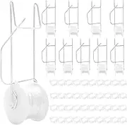 10Pcs Tomato Roller Hooks with String, Tomato Trellising Kit with 49.2FT Twine & 40 Pcs Tomato Clips for Climbing Plants, Flower Vine Twine Crop Trellis Kit for Tomato, Plant, Greenhouse