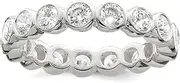 [JewelryWeb] 925 Sterling Silver Solid Polished CZ Simulated Diamond Band Ring-Band Style-Ring for Women and Men