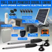 Full Solar Powered Double Dual Swing Gate Opener Automatic Electric Motor