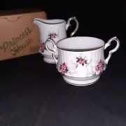 Hammerstein Spode New Open Sugar Creamer Princess House England Bone China Rose