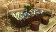 Blue Agate Coffee Table, Geode Agate Center Hallway Furniture Table Home Decor