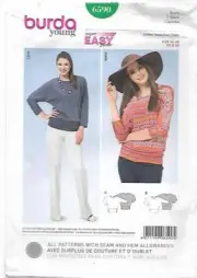 B119 BURDA 6590: TOP SIZE 8-20 SEWING PATTERN