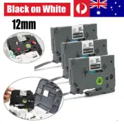 Black on White P-Touch Label Tape 12mm Black on White For TZ-231 TZe-231