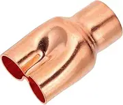 uxcell 7/8" x 5/8" x 5/8" ID Tee Y Type Copper Fitting, 1 Pcs Welding Joint Split Union Intersection for HVAC, Air Conditioning Refrigeration System