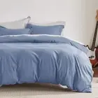 Bedsure Slate Blue Duvet Cover Queen Size - Soft Double Brushed Duvet Cover f...