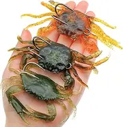 FishingPepo Fishing Soft Plastic Lures Crab Shrimp Squid Skirts Baits Octopus Trolling Swimbait Saltwater Fishing Jigs Bait Kit for Bass Saltwater Fishing