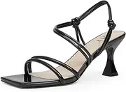 [QIY] Womens Sandals Strappy Heels Open Square Toe Heeled Sandals Dress Shoes