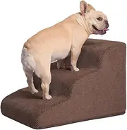 Sturdy Dog Stairs and Ramp for Beds or Couches Pet Stairs High Density Expand Foam, Pet Ramp with Washable Cover