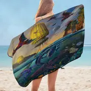 Cool Fantasy Art Frightening Ocean Creatures Microfiber Beach Towel