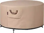 900D Heavy Duty Waterproof 48 Inch Round Fire Pit Cover with Air Vents