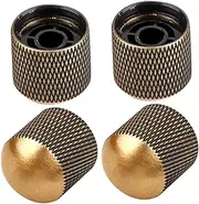 Kisangel 4pcs Metal Guitar Volume Knob Durable Tone Control Knobs for Electric Bass Guitar Easy Installation for Precision Audio