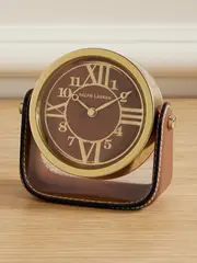 [Ralph Lauren Home] Ralph Lauren Home - + Chelsea Clock Brennan Gold-tone And Leather Clock - Brown - One size One size Brown