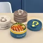 Round Thermal Lunch Box 350ml/650ml Insulated Food Container Dining Box Adult