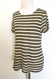 AllSaints Mazzy Stripe Linen Mix Tee NWT Retail $85 Price $36 Size XS
