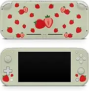 TACKY DESIGN Strawberry Skin Compatible with Nintendo Switch Lite, Kawaii Cute Green Switch Lite Skin Vinyl 3M Stickers Full Wrap Cover