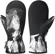 [Generic] Snowboard Gloves, Windproof Gloves - Snowboard Ski Winter Gloves - Warm Winter Gloves with Graffiti Pattern, Non-Slip Ski Gloves for Cold Weather for Skiing and Snowboarding in
