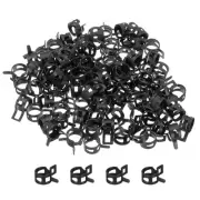 100 Pcs Fuel Line Clamps Spring Band Hose Clamps 11mm , Black