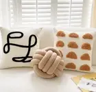 Handmade Embroidered Geometric Knot Tie Boho Modern Cushion Cover Cotton Sofa