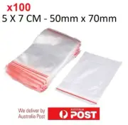 100x Small Zip Lock Plastic Bags Resealable Zipper New 5cmX7cm WHOLESALE BULK