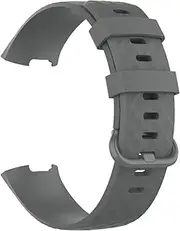 [DAYHOM] Soft TPU Sport WatchBands Fit for Fitbit Charge 3/4 Smart Watchdurable Strap Wristband Fit for Fitbit Charge 3 Charge 4 Watch Accessory(13,Silver Buckle_L)