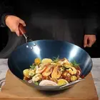 Wok Pan No Coating with Lid Stir Fry Pan for Household Restaurant Cooking