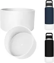 2Pcs Silicone Boot for YETI Rambler 26oz Bottle, Anti-Slip Sleeve Bottom Protector Accessories for YETI Rambler 26oz, BPA Free Silicone (White)
