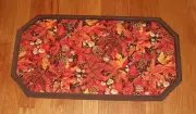 NEW Uniq Handmade Quilted Table Runner Fall Autumn Leaves 13x25 Rectangle