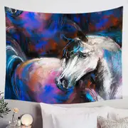 Multi colored Painted Horse Tapestry