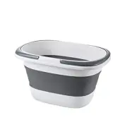 Large Collapsible Mop Bucket 4.2 Gallon(16L) with Handle for House Gray