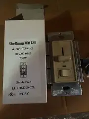 (5 pc) Ivory Slide Slider Dimmer w/Light 700W Single Pole PRESET UL Listed