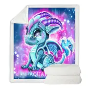 Kids Fantasy Art Aquarius Lil Dragon Throw Blanket