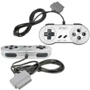 Pack Of 2 Silver Gamepad Controller For SNES FC-Twin Systems