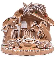 Hodao Christmas Nativity Sets Indoor Xmas Gingerbread Nativity Sets Decoration Christmas Nativity Set Decor Holy Family Gingerbread Nativity Scene for Decor Gifts - Christmas Party Home Decor