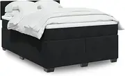 Generic Box Spring Bed with Mattress Black Double Velvet,3286487