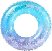 Portable Sequined Starry Sky Inflatable Swimming Ring PVC Rubber Swimming Pool Floating Lake and Beach Floaty Summer Toy 90# Inflatable LWX