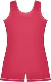 [ODAWA] Crimson One-Piece Kids Unitard Biketards with Shorts, Gymnastics Leotards for Toddler Girls 2-10T