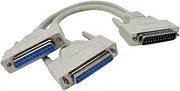 Your Cable Store 1 Foot DB25 Male to Two DB25 Female Serial Splitter Cable