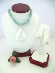 Brighton "PARADISE COVE" Shell Necklace-Earring Set (MSR$188) NWT/Pouch