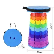 Rainbow Telescopic Stool - Collapsible, Portable, Foldable, and Adjustable Compa