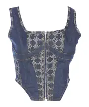 Zippered denim sling S,XS INDIGO