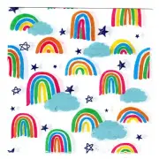 2 Paper Napkins for Decoupage Scrapbooking Junk Journals Craft Rainbows & Clouds