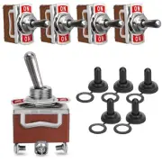 One-Side Momentary Toggle Switches ON/Off/ON 5-Pack with Waterproof Boots 3-P...