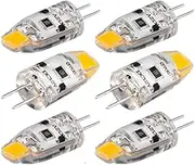 Peakloong 6 Piece G4 LED Bulb 12V DC Dimmable COB LED G4 Bulb 1.5W 360 Beam Angle to Replace 15W Halogen Lamp (Warm White)