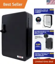 Key Cabinet 122 Hook Steel Wall Mount Organizer Locking Durable Black