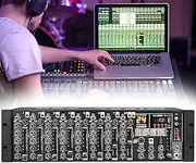 Stereo Line Rack Mixer,9 Channel Microphone Preamplifiers with Bluetooth Function,3 Band Eq per Channel, 24 Types of Reverb Effects,for Bar, Stage Performance, Broadcast, Recording Room