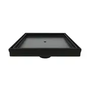 Matt Black 200mm Square Tile Insert Floor Drain Shower Grate 50mm Waste Outlet