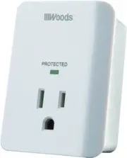 White Slim Surge Protector with 1080 Joules 1 Outlet Wall Tap Power Strip