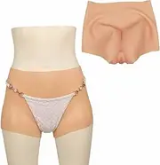 [CRODRES] Silicone Fake Vagina Panties Realistic Sissy Boxer Briefs Men's Camel Toes Hiding Gaff Thong Panty for Transgender