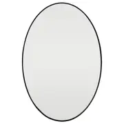Bardo Oval Mirror, Matt Black Glass & Aluminium
